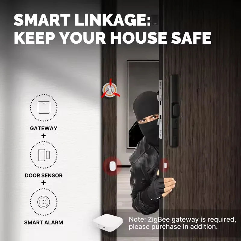 MOES Tuya ZigBee Smart Window & Door Sensor – Home Security Alarm Detector Compatible with Smart Life App, Alexa & Google Home