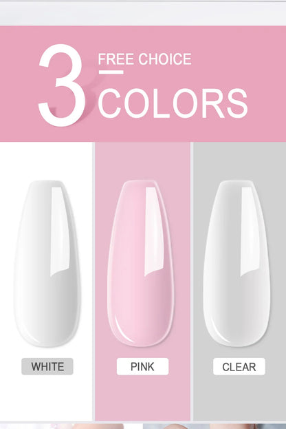 40ml Crystal Liquid & 45ml Acrylic Powder Set – Pink, White, Transparent Acrylic Powder Kit for Beginners Nail Art