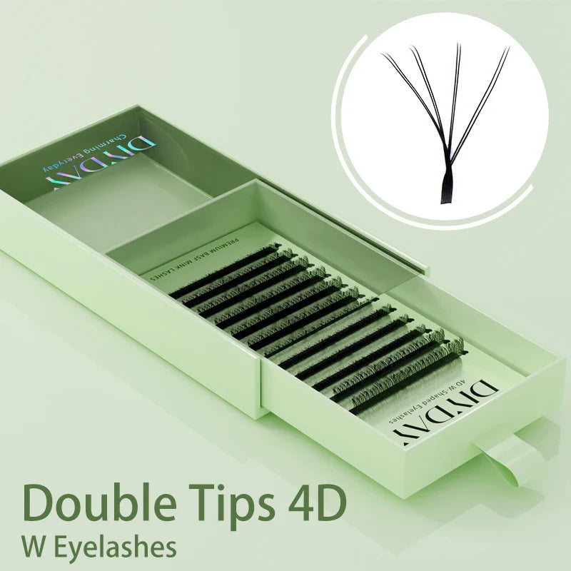 DIYDAY W Shape Eyelash Extensions 3D–8D – Premade W-Shaped Individual Faux Mink Lashes
