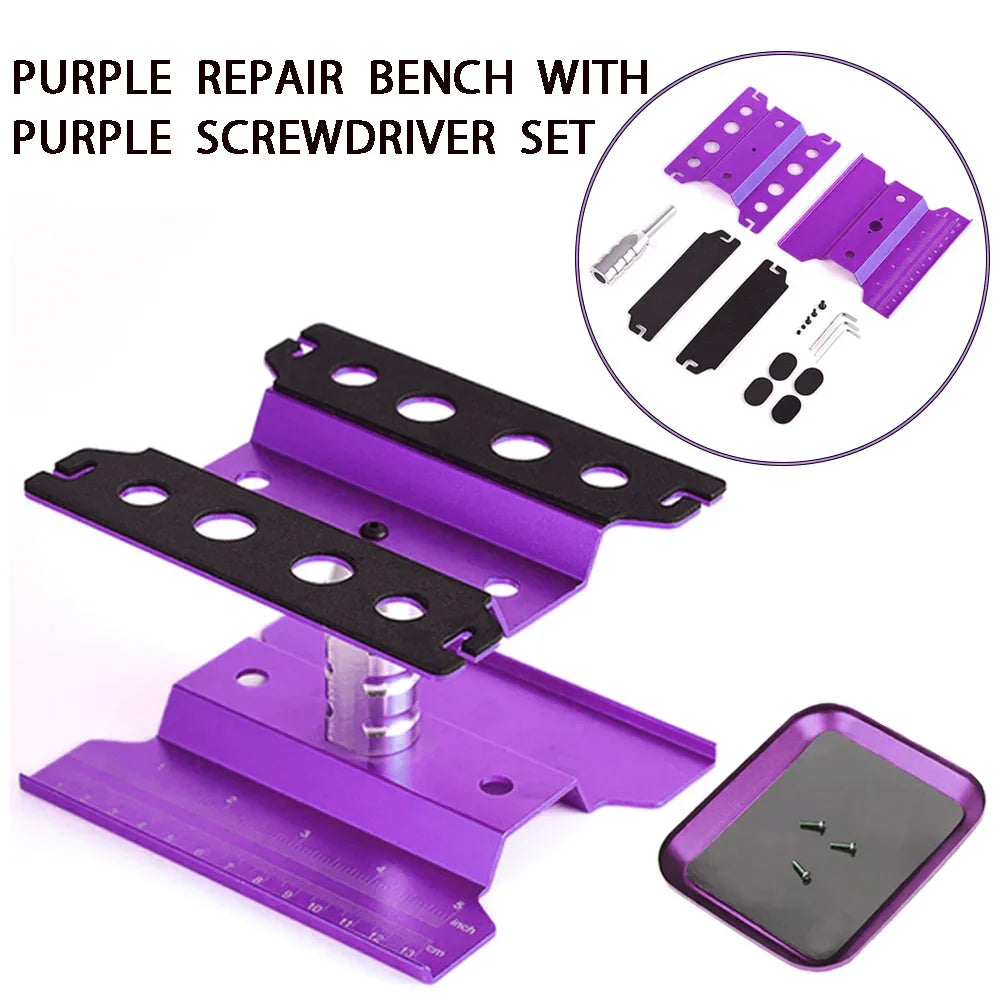 RC Car Tool Lifting Work Stand – 360° Rotating Repair Platform for 1/10 & 1/8 Buggy Crawler Cars