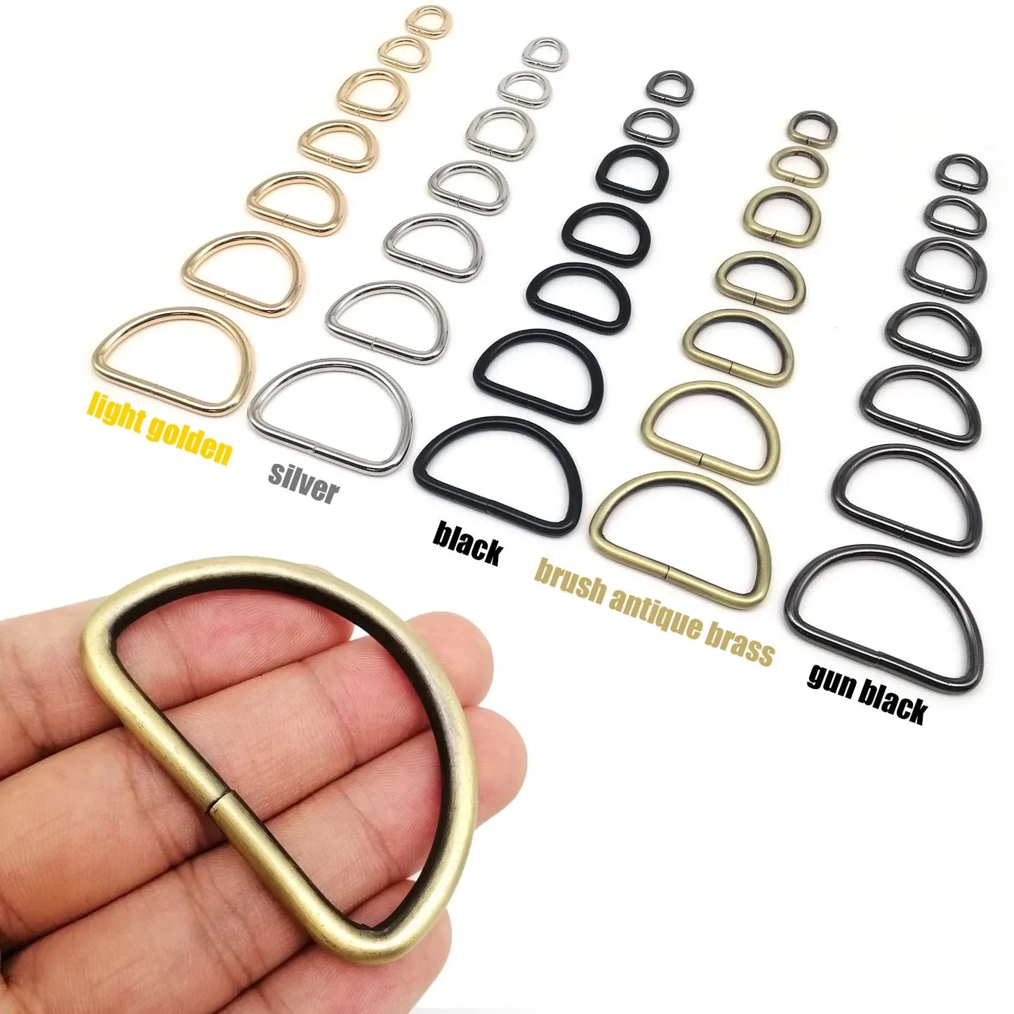 5Pcs Heavy-Duty Metal D-Ring Buckles – Thickened Leather Bag Strap Hardware for Backpack, Purse, Dog Collar & DIY Accessories