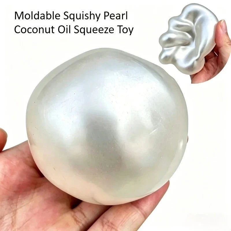 Moldable Pearl Coconut Oil Squishy Toy - Slow-Rising Sensory Stress Relief Ball