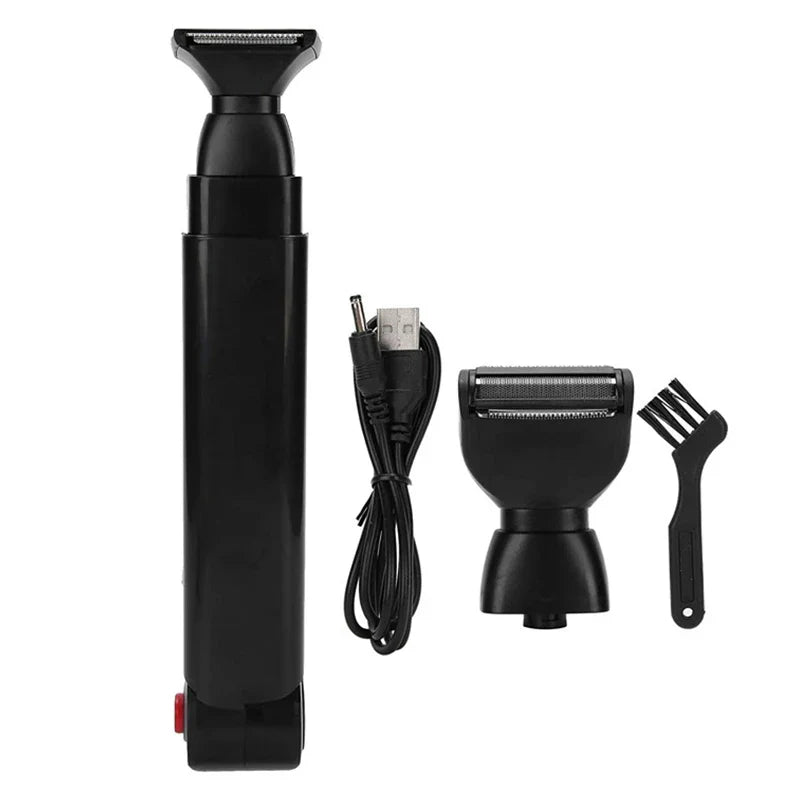 Long Handle Waterproof Men’s Back Shaver — USB Rechargeable Folding Body Hair Trimmer