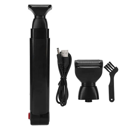 Long Handle Waterproof Men’s Back Shaver — USB Rechargeable Folding Body Hair Trimmer
