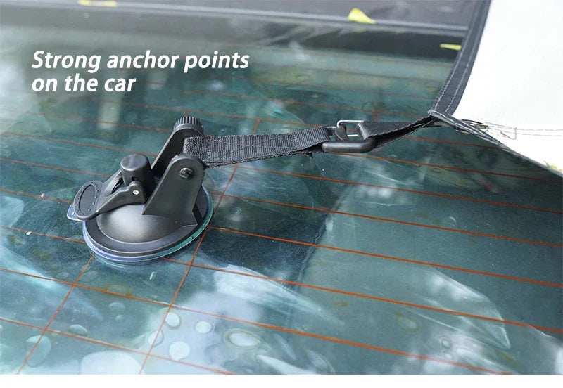 Bat Shape Black Coating Car Side Awning Tarp – 2x3 Waterproof Outdoor Shelter Tent for SUV & Van