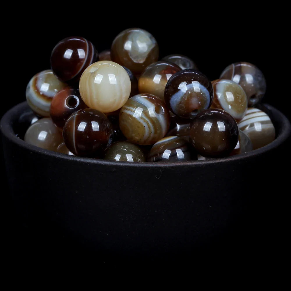 Natural Round Mixed Gemstone Beads — Tiger Eye, Amazonite, Lava, Turquoise, Agate, Jasper & Garnet Spacer Beads for DIY Bracelet