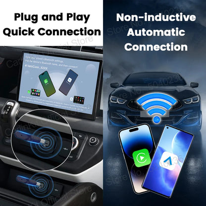 CarlinKit 5.0 Mini Wireless CarPlay & Android Auto Adapter – Plug & Play WiFi Bluetooth for OEM Cars