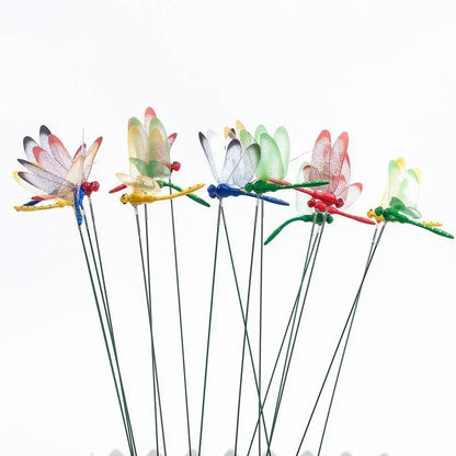 3D Simulated Dragonfly Garden Stakes – Decorative Plastic Flower Pot & Fence Ornaments (10/20PCS)