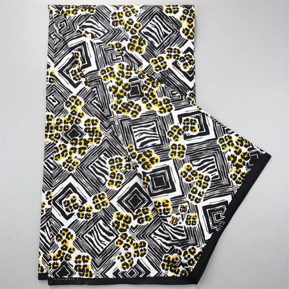 African Real Wax Ankara Fabric - 100% Cotton 6 Yards Nigerian Print Party Dress Sewing Material