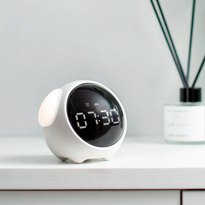 Digital Kids Alarm Clock with Light — Cute Cartoon Emotion Table Clock for Children