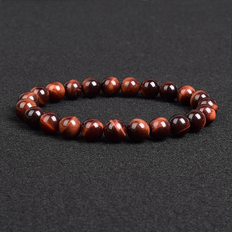 Genuine Natural Stone Beaded Bracelet – Apatite, Lapis Lazuli, Agate & Tiger Eye High Quality Crystal Gem Jewelry Bangle for Men & Women