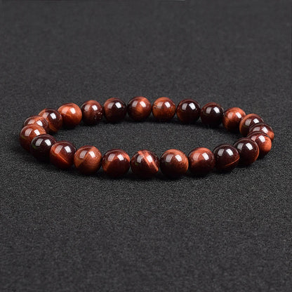 Genuine Natural Stone Beaded Bracelet – Apatite, Lapis Lazuli, Agate & Tiger Eye High Quality Crystal Gem Jewelry Bangle for Men & Women