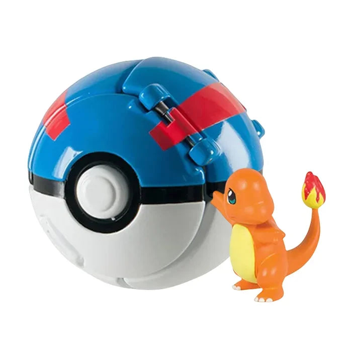 Pokemon Pokeball Figurine — Anime Action Figures including Pikachu & Charizard, Kids Collectible Toy Gift