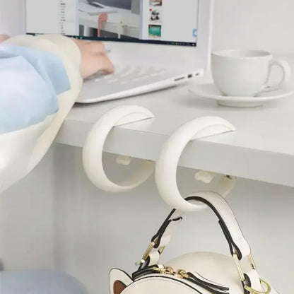 Portable Bag Hook Hanger - Foldable Table Hook for Office Decor, Plastic Desk Side Hook for Handbag, Travel Bag Organizer Hooks Holder