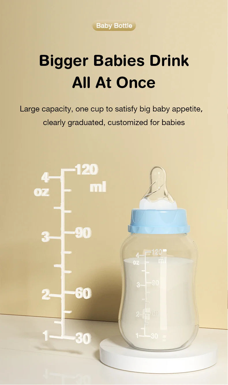 Dr.isla 150/240ML Baby PP Bottle – Wide Mouth Newborn Milk Bottle with Handle & BPA Free, Patterned Baby Cup