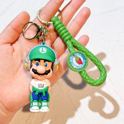 Super Mario Bros Keychain – 27 Cute Cartoon Character Action Figure Toy Doll Gift for Kids