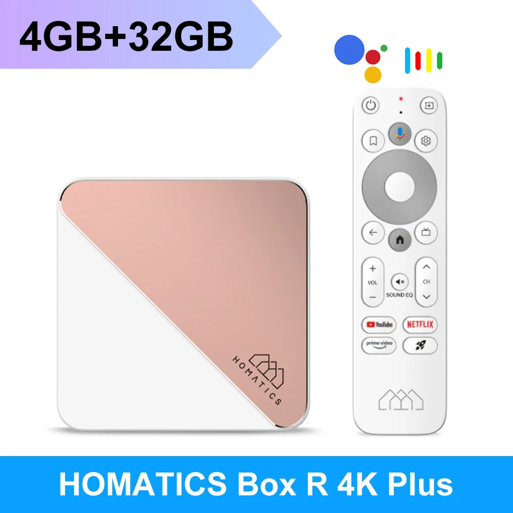 HOMATICS Box R 4K Plus TV Box - Android TV 12, Amlogic S905X4, 4GB/32GB, Netflix, DTS, Dolby Audio, WiFi6, BT5.0