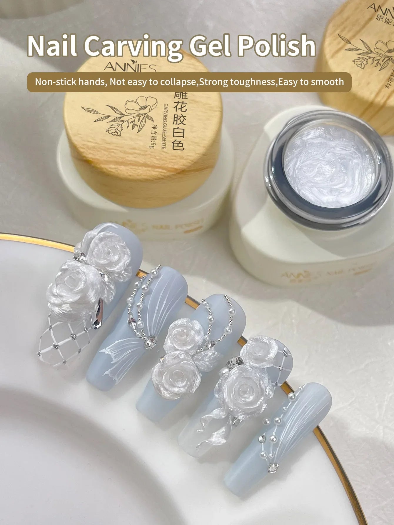 12ml Thick Light Carving Glue – Soft Candy Gel for Ice Flower Style, Non-Washable Armor Oil Glue for Nail Salon Use