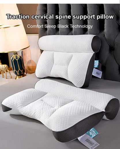 Anti-Traction Sleep Neck Care Pillow – Zoning Design, Washable Adult Pillow Core, Knitted Low Pillow for Home & Hotel