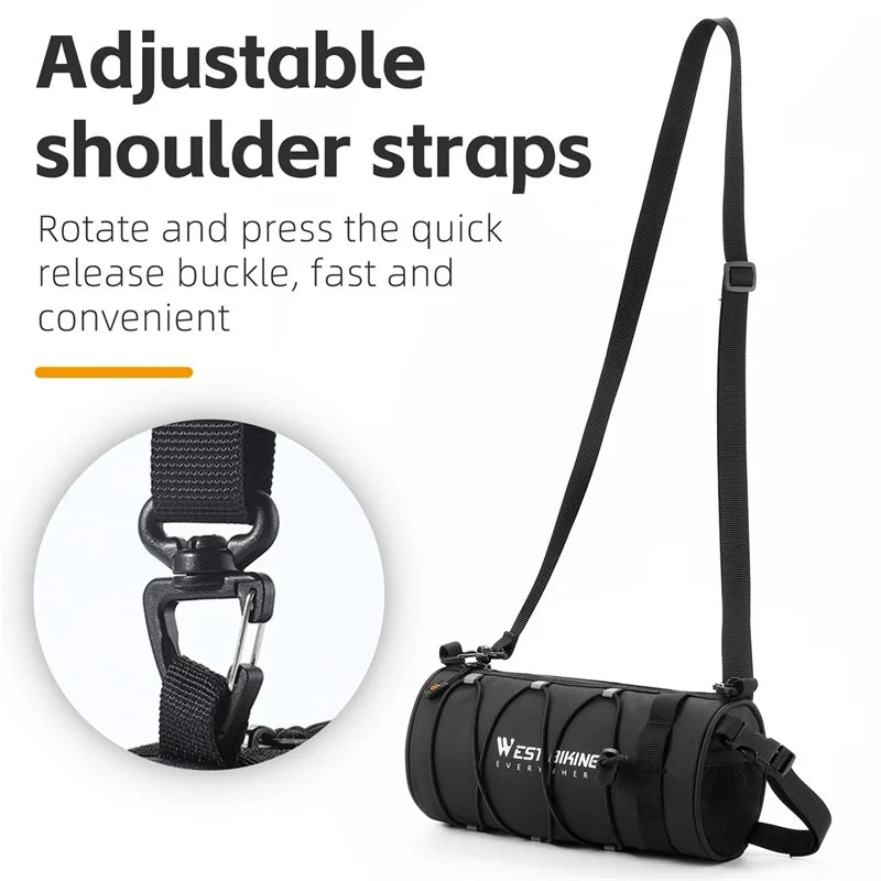 WEST BIKING Bike Front Bag – Large Capacity Waterproof Handlebar Storage, Multifunctional Road & MTB Bicycle Frame Tube Bag