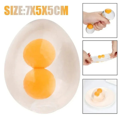 Yolk Balls Splat Squishy Toy – Clear Egg Yolk Stress Relief Fun for Kids & Adults