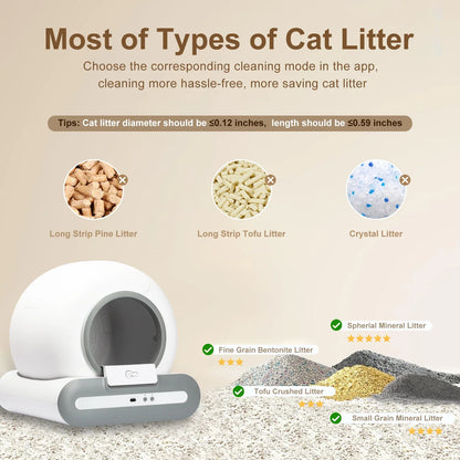 DOEL Automatic Self-Cleaning Cat Litter Box – App-Controlled Smart Toilet with Litter Mat for Multiple Large Cats