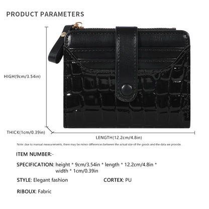 Elegant Women’s Multi-Card Wallet – Casual PU Leather Double Zip Clutch with Crocodile Texture and Stylish Storage