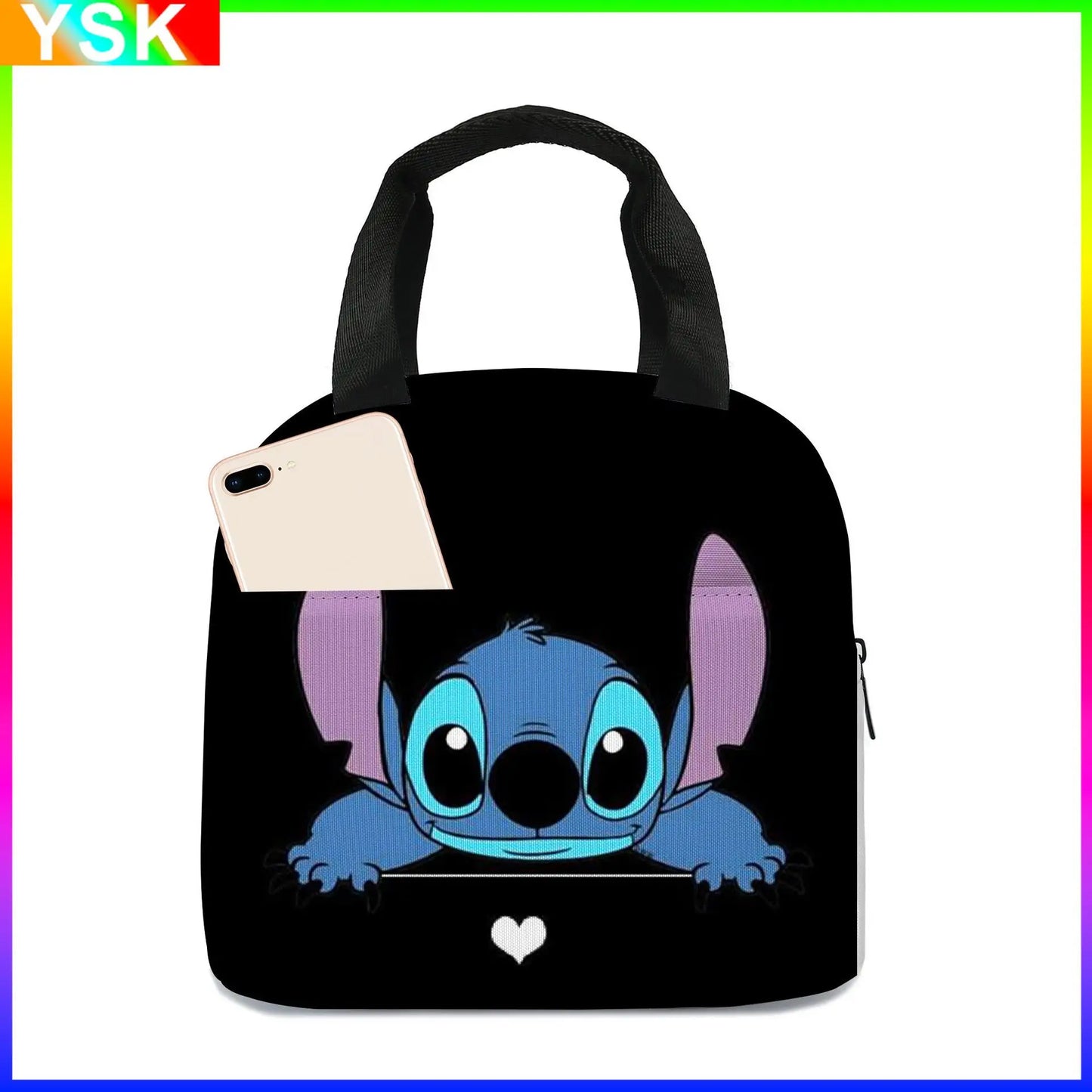 MINISO Stitch Children's Lunch Bag – Primary School Cartoon Lunch Box, Best Gift for Kids, Mochila Style