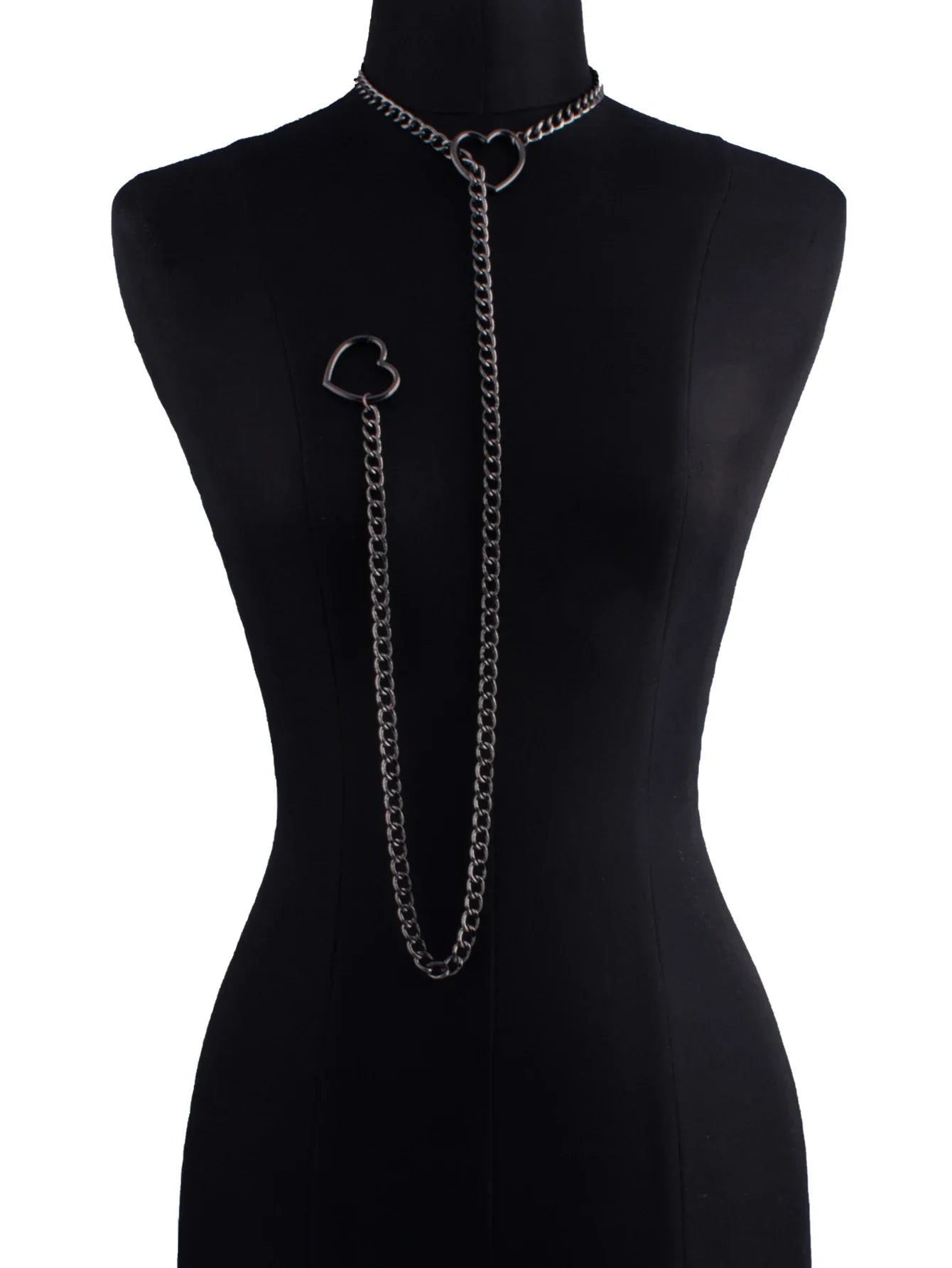 Heart Slip Chain Necklace for Women — Fashion Punk Rock Goth Choker Jewelry Accessory