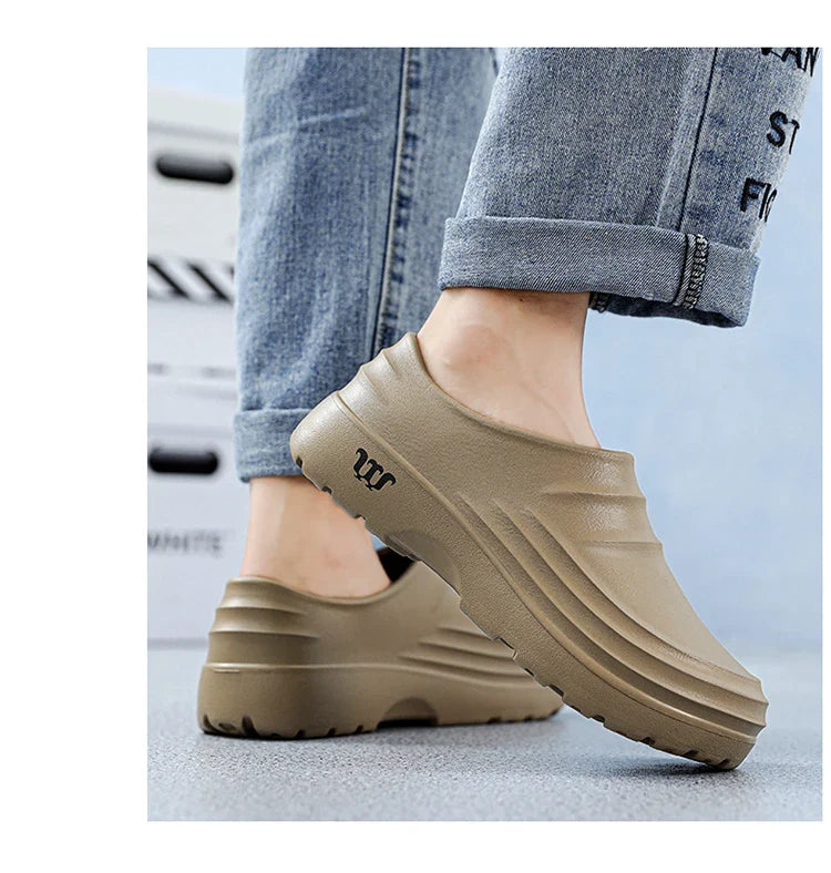 Summer Chef Shoes – Anti-Slip & Oil-Proof Work Slippers, Casual Trendy One-Step Fashion Sports Shoes