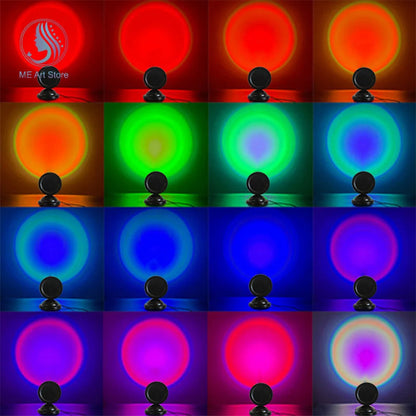 New Sunset Light with Earbuds & Remote Control – 16 Colors, Customizable Version