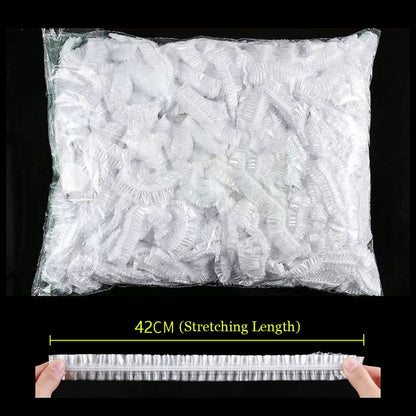 Disposable Transparent Plastic Food Cover Bags, Reusable Cling Film Wrap for Kitchen Storage, Freezing & Food Protection