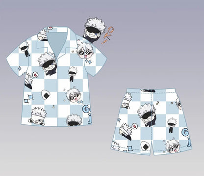 Jujutsu Kaisen Gojo Satoru Anime Pajamas Set – Cute Spring & Summer Couples Homewear, Birthday Gift