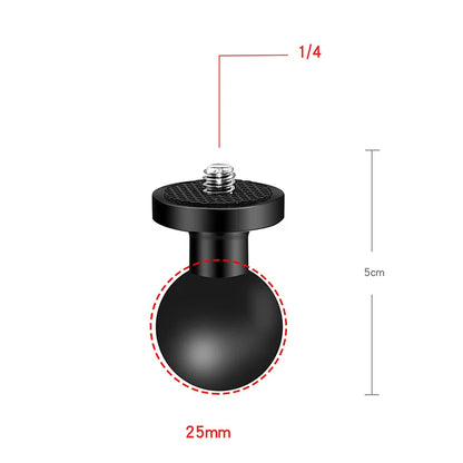 1" Ball Head Car & Motorcycle GPS Holder Mount – 10mm Base for GoPro, Yi, Insta360 & Phone Accessories