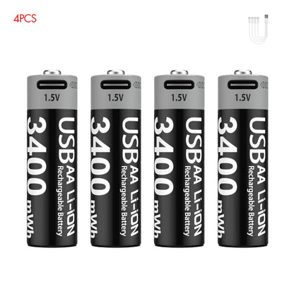 MATOV USB Rechargeable Li-ion AA 3400mWh & AAA 1100mWh 1.5V Batteries Pack