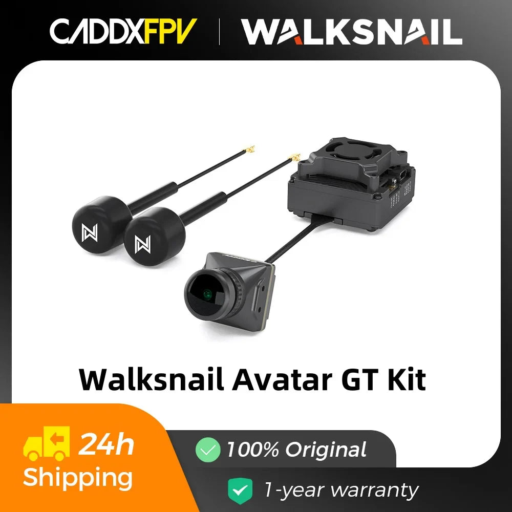 Caddx Walksnail Avatar GT FPV Kit — 1080P 100fps Dual Antenna Night Vision Drone with Starvis II Sensor, Max 2W VTX, Long Range