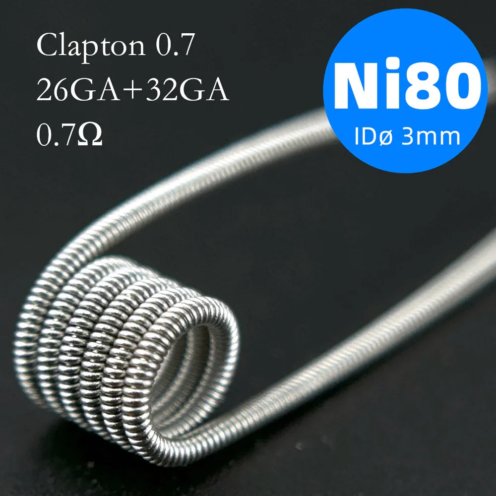 21-Pack PreMade 3mm Resistance Wire Coils — Jaw Clips, Springs, A1/SS316L/Ni80 for Vaping Builds