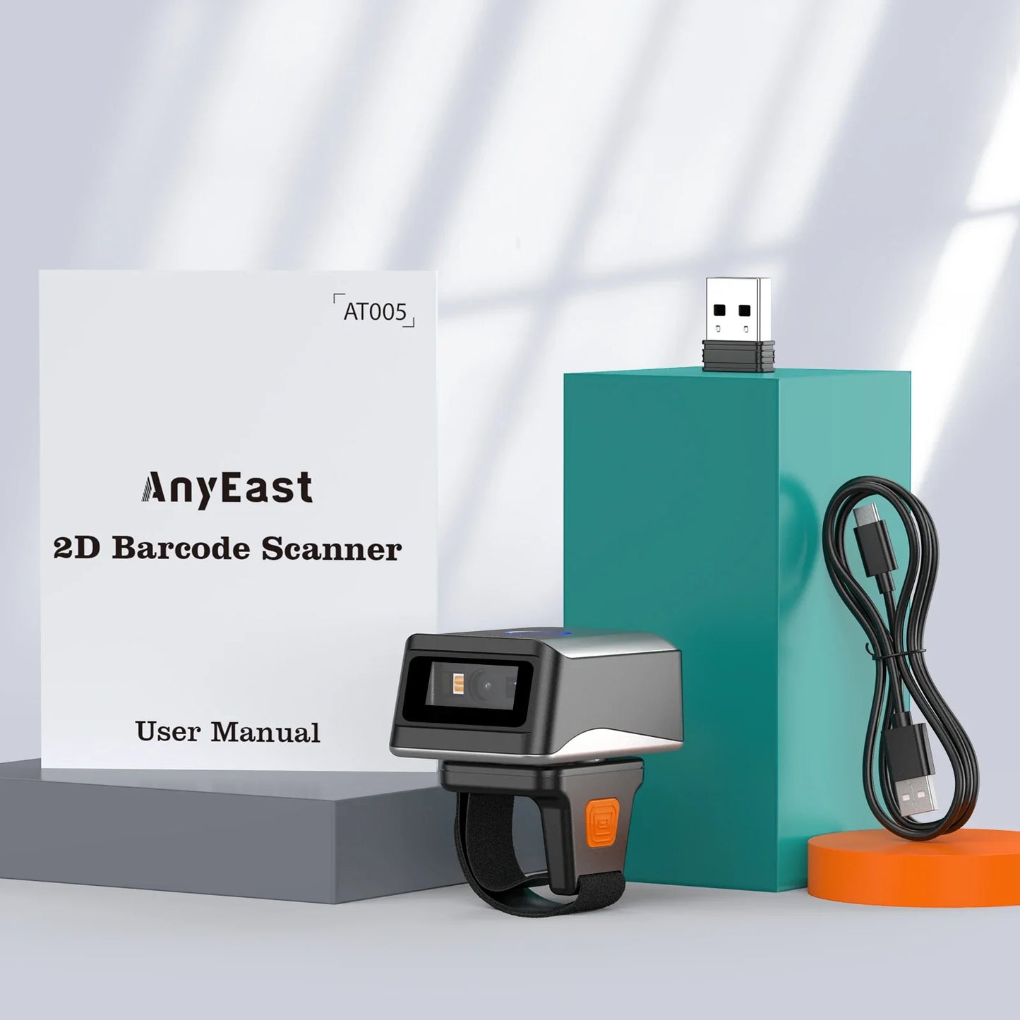 Bluetooth Mini Finger Barcode Reader | Wireless Ring Scanner for Android, iOS, PC | 2D PDF417 Data Matrix | Portable Ring Scanners