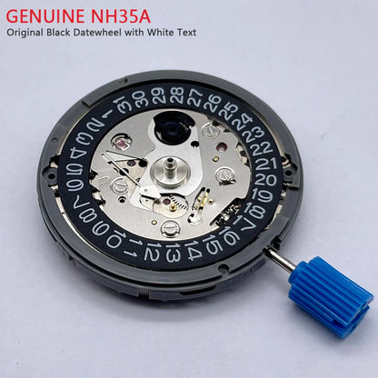 Original Japan NH35 Automatic Movement – NH35A 24 Jewels, Black Datewheel with White Text, Top-Rated TMI Mechanical Replacement Part