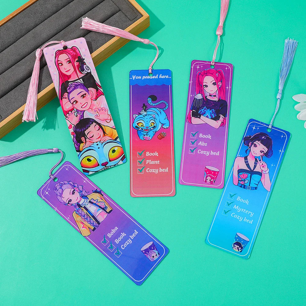 Kpop Demon Hunters Huntrix Cartoon Bookmarks – Cute Anime Stationery for Fans & Book Lovers