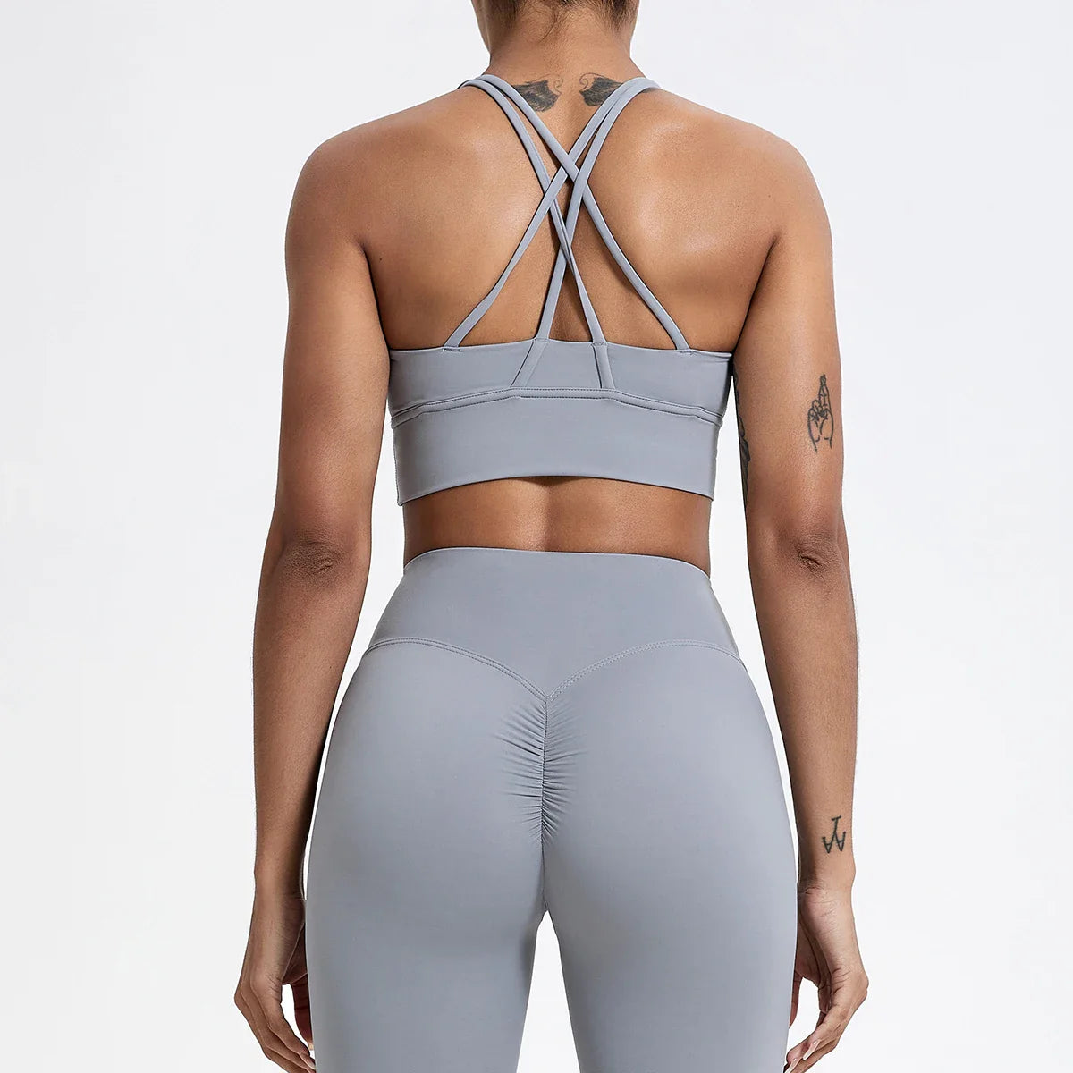 Push-Up Sports Bra for Women – Cross Back Yoga Crop Top, Shockproof Gym Fitness Bra for Running & Workout