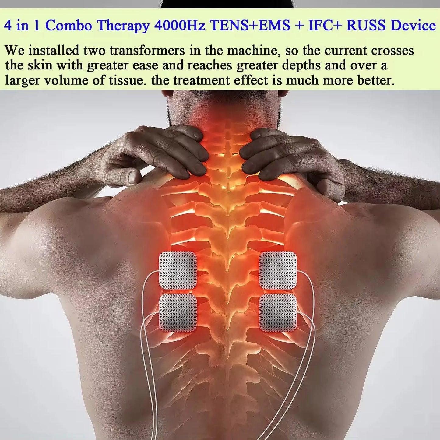4-in-1 Electric Muscle Stimulator — EMS, IFT, RUSS & TENS High-Frequency Physiotherapy Device