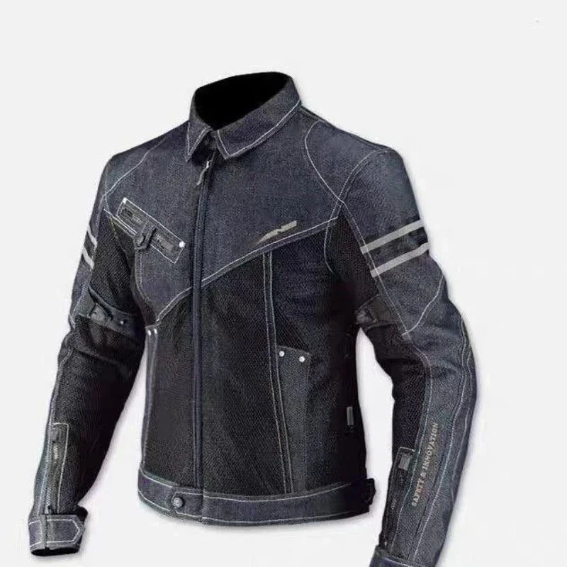 KOMINE JK006 Motorcycle Jacket - Breathable Denim Mesh Racing Riding Protective Gear High Performance Safety Clothing