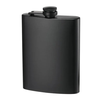 6/8/12oz Stainless Steel Full-Black Hip Flask with Funnel – Pocket Flask for Alcohol, Whiskey, Screw Cap (KC0139)