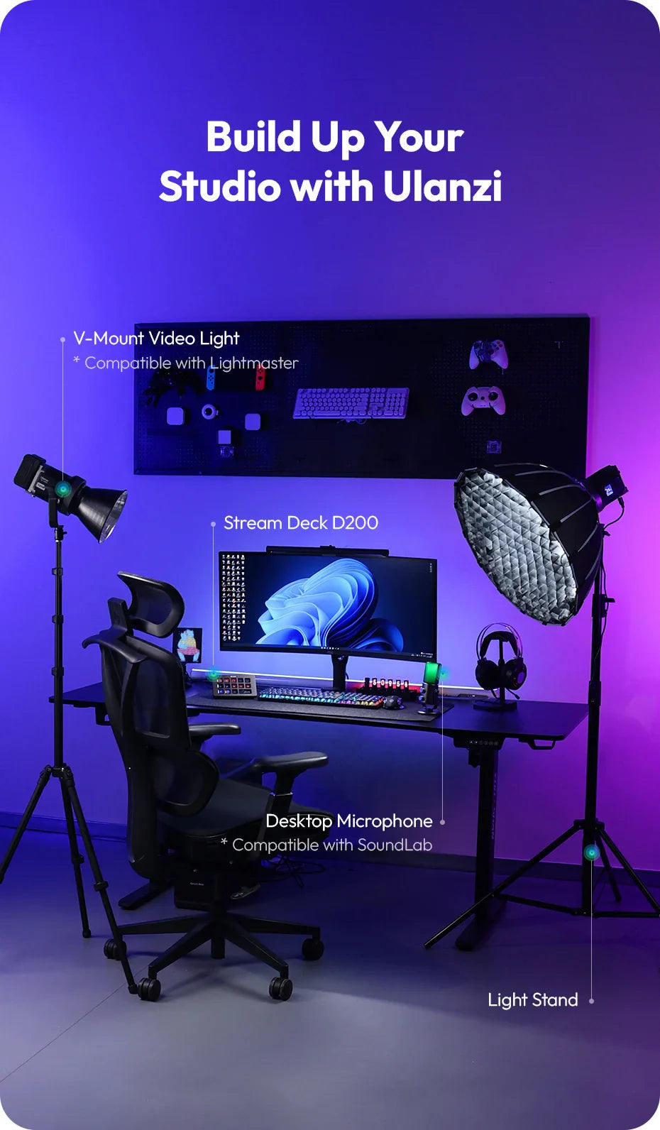Ulanzi D200 Production Console – Studio Controller for Gaming, Livestreaming & Content Creation