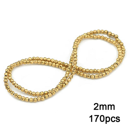 3A+ Retention Color Hematite Beads – Star & Heart Shapes, Gold-Plated Natural Stones for DIY Jewelry & Bracelets