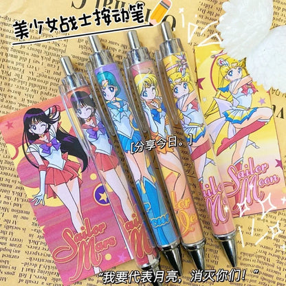 4PCS Sailor Moon Usagi 0.5mm Ballpoint Pens – Anime Writing Pens for Kids & Office Gifts