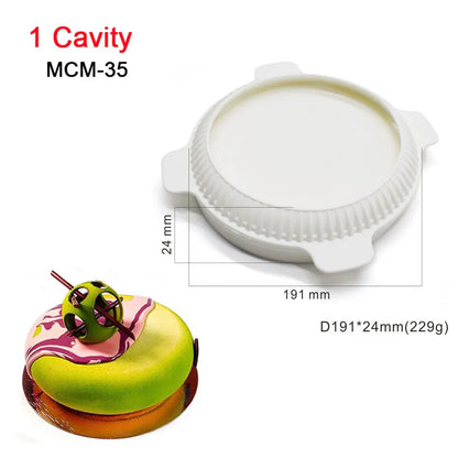 7-Option Flat Round Silicone Cake Molds — DIY Mousse, Chocolate, Dessert, Pudding & Jelly Baking Tools