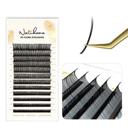 NATUHANA 0.07mm Wet Eyelash Extensions – Manga Wispy Spikes & Premade Fans for Cosplay & Volume