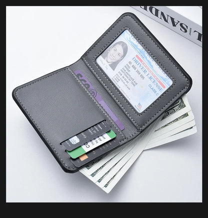 Ultra-Thin Mini PU Leather Credit Card Wallet – High-Quality Vertical Men’s Wallet Holder